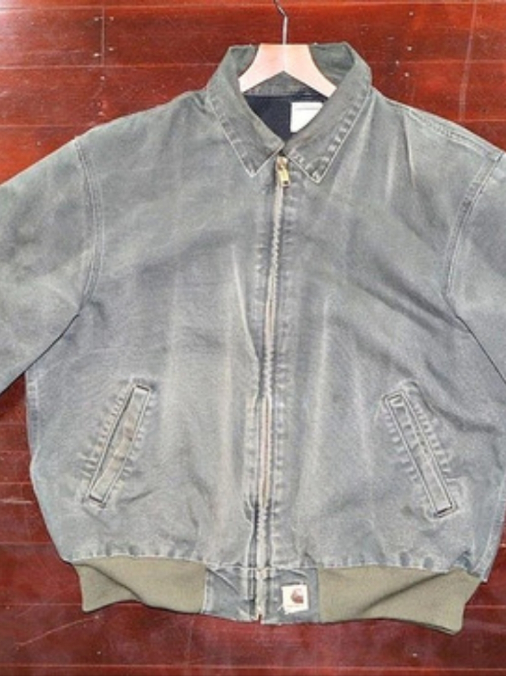 Vintage Carhartt J102 MOS Detroit Style Jacket Moss Green Distressed Men’s Large
